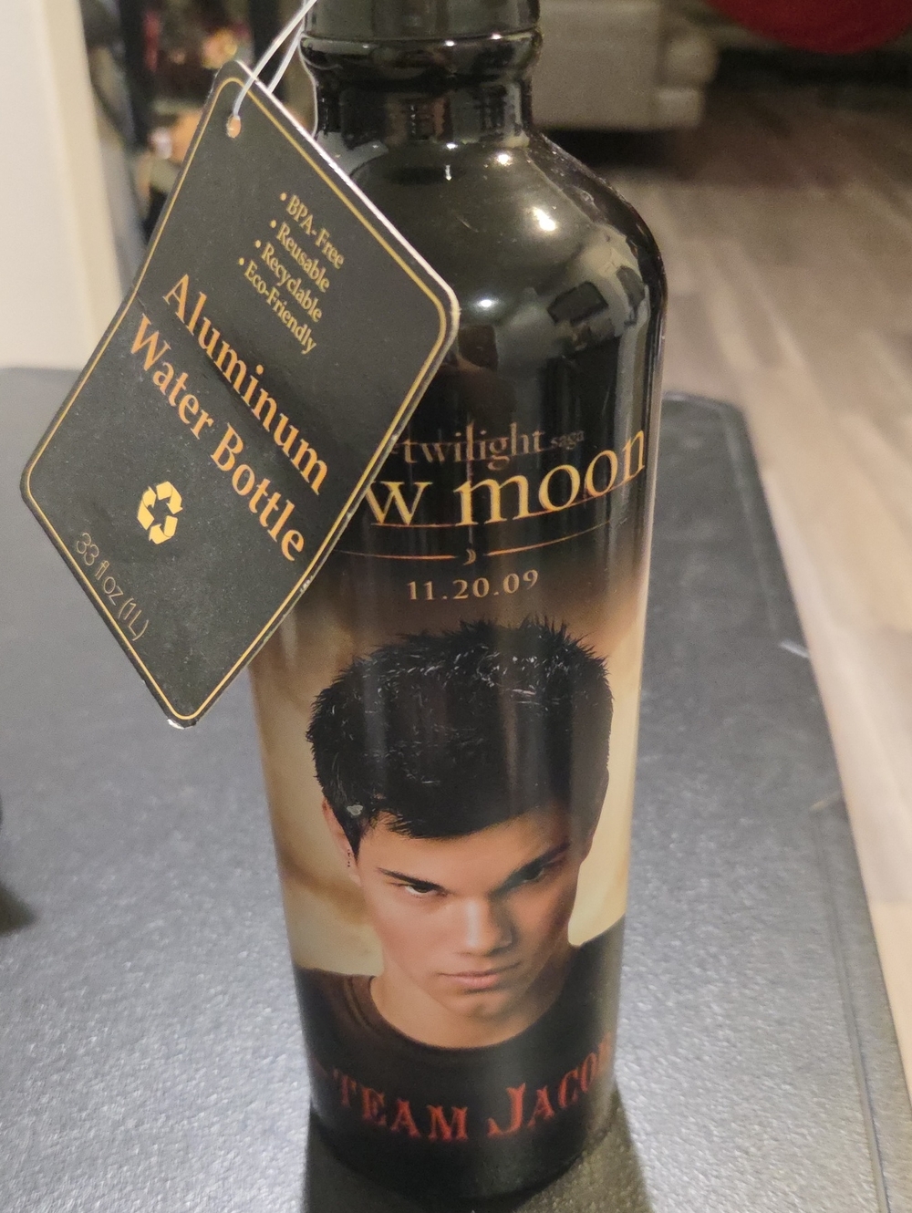 Black Aluminum 'New Moon' Team Jacob Water Bottle